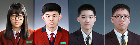 ▲ 구미전자공고 박호지 양, 구미전자공고 전유상 군, 금오공고 김지섭 군, 금오공고 김수현 군