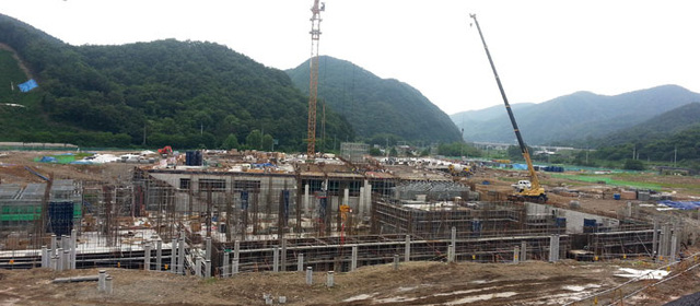 ▲ 한수원 경주 본사 사옥 공사가 한창 진행 중에 있다.