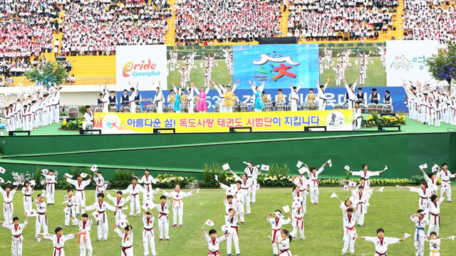 ▲ 독도사랑 태권도시범단 공연