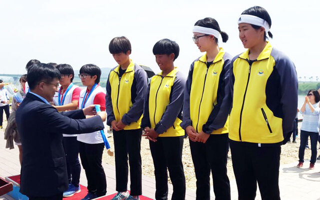 ▲ 카누 여중부 K4500m 길주중팀<br /><br />/연합뉴스