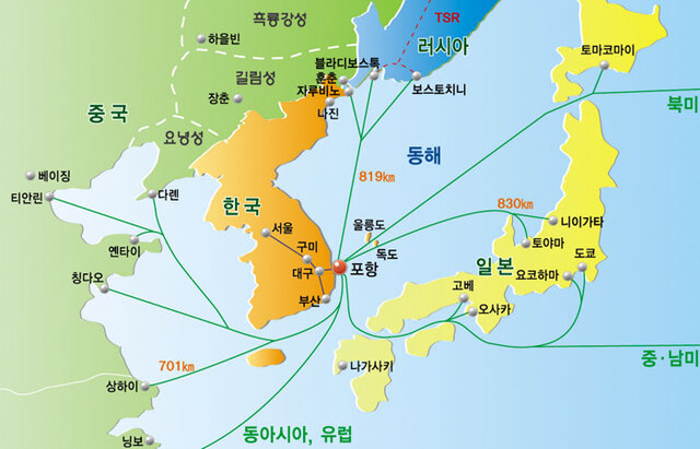 ▲ 영일만항 항로개설 계획도
