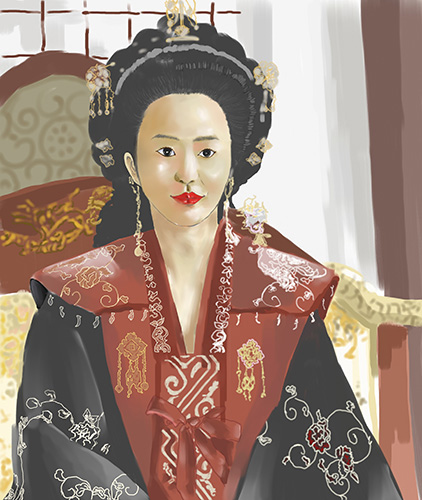 ▲ 1천년 ‘신라 역사’에서 가장 미스터리한 여인인 동시에 수많은 이야기를 만들어낸 미실. 아름다움과 현명함을 동시에 가졌던 보기 드문 여성이다.  /삽화 이찬욱