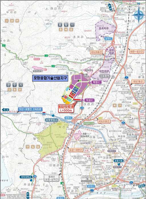 ▲ 포항융합기술산업지구 위치도.
