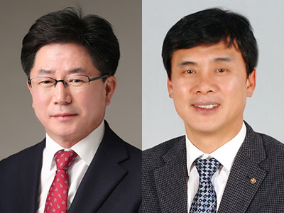 자유한국당 이정걸 후보, 무소속 장봉춘 후보.
