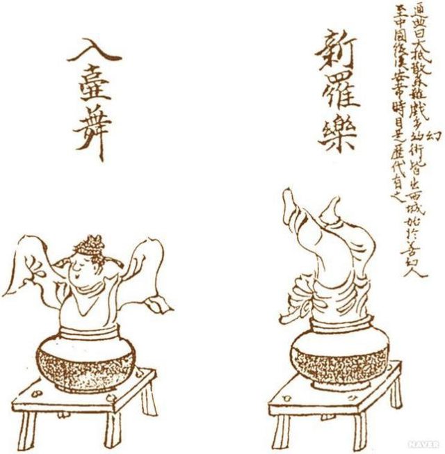 ‘신서고악도’에 보이는 입호무의 묘기. /사진출처  네이버 한국전통연회사
