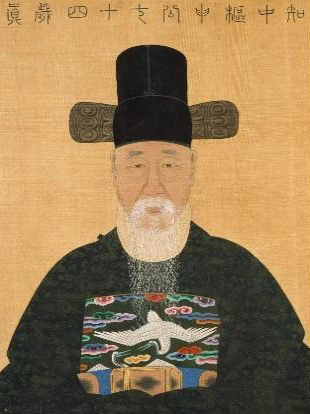 신사철의 영정. 그는  조선 후기의 문신으로, 노론계인 그는 대사간,대사성,대사헌을 역임하다 신임옥사 때 장기에서 유배생활을 하였다. 영조 즉위 후에는 호조판서가 되었다.  영정은 국립중앙박물관 소장.
