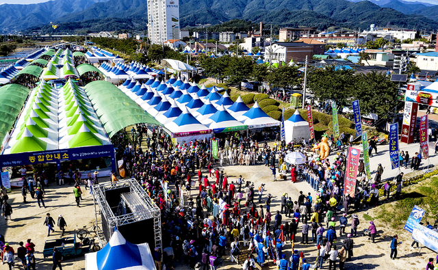 2019년 영주풍기인삼축제장 전경.