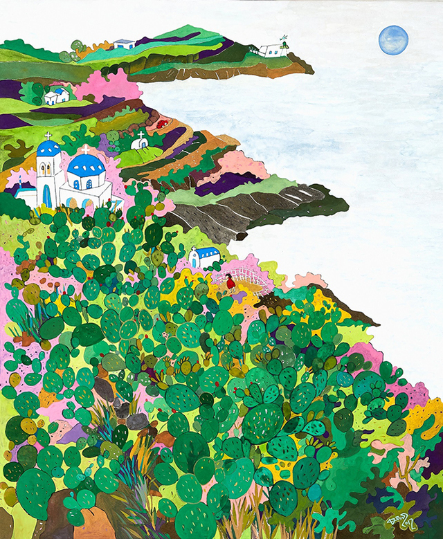 김이슬作 ‘산토리니 선인장과 교회’