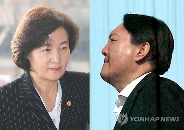 추미애 법무부 장관(왼쪽)과 윤석열 검찰총장. /자료사진