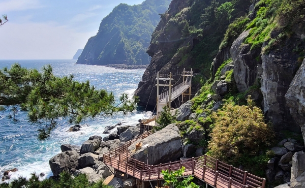 도동항 좌안해안산책로~저동촛대암해안 산책로 사이 구름다리