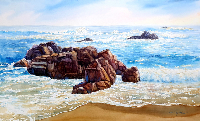 이경화 作 ‘바닷가에서’.