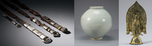 고령 유물(보물), 백자 달항아리, 일광삼존상(국보)