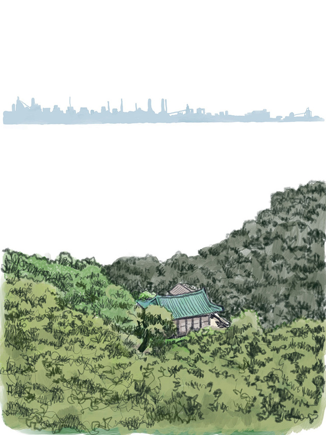 수도산에서 내려다본 영일만.