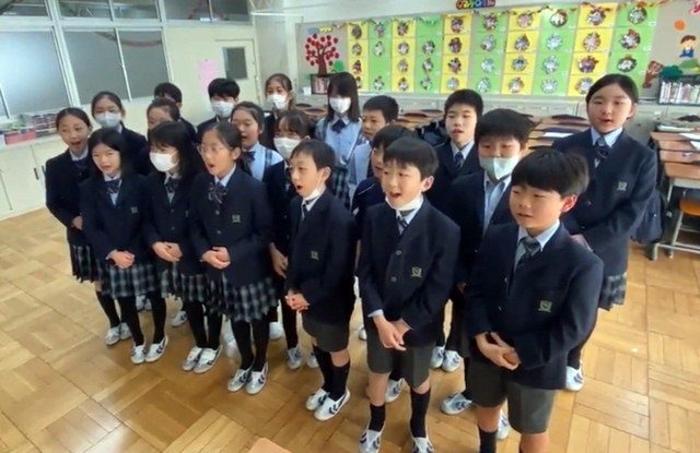 단체부 특별상을 받은 일본 동경한국학교 5학년