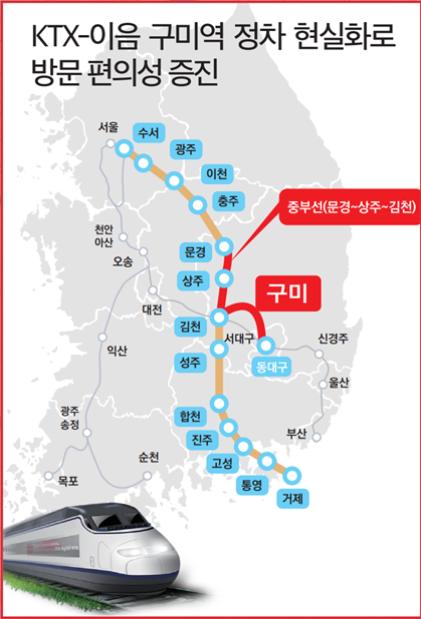 기존 중부선 사업 범위와 신규 포함된 김천-동대구 노선./구자근 후보 제22대 총선 공보물