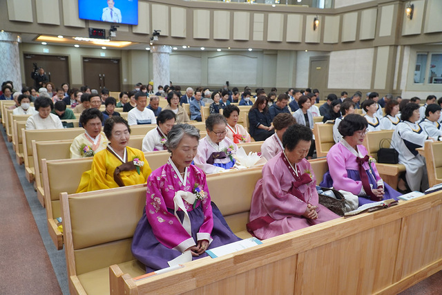포항 대도교회 창립 120주년 기념 예배 모습.