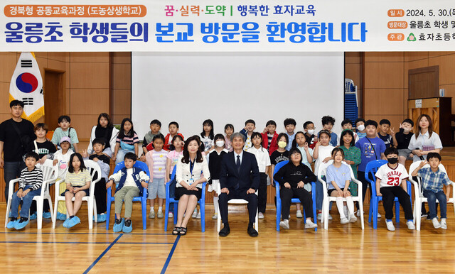 포항 효자초등학교를 방문한 울릉초등학교 학생 및 교직원./울릉교육지원청