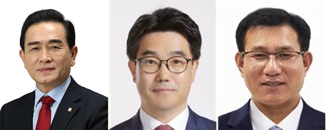 왼쪽부터 민주평통 사무처장 태영호·중기차관 김성섭·국무2차장 남형기. /연합뉴스
