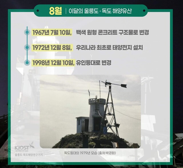 1967년 7월10일 백색 원형콘크리트구조물로 변경./울릉도독도해양연구기지
