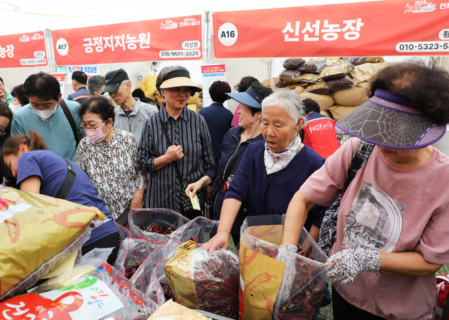 영양고추H.O.T페스티벌 영양고추 판매장이 시민들로 크게 붐비고 있다. /영양군제공 