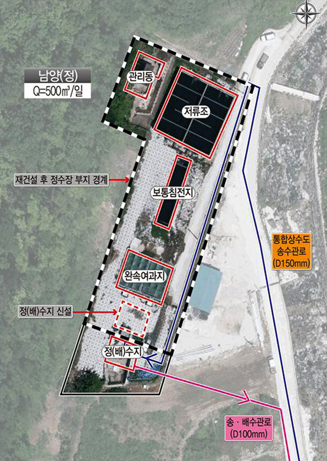 재건설될 서면 남양리 정수장재건설 조감도./울릉군