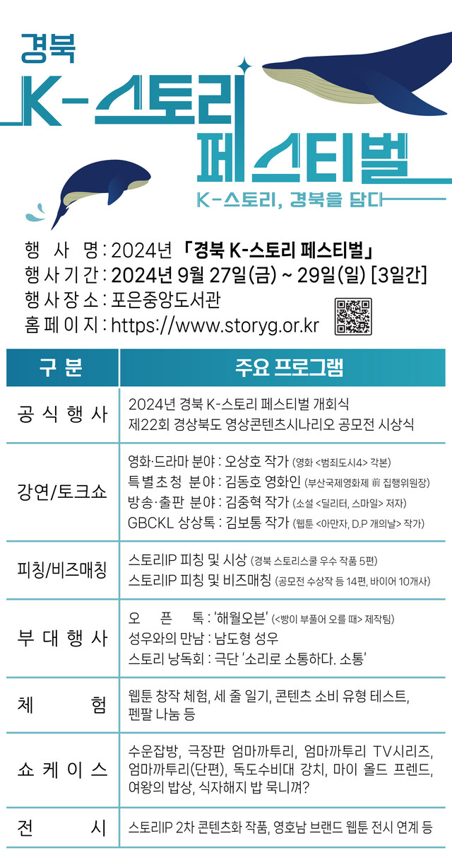 ‘2024 경북 K-스토리 페스티벌’주요 프로그램.