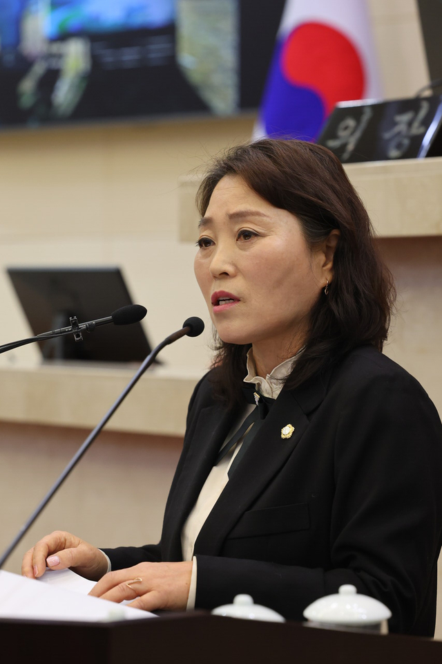 사진 : 임주희 시의원, 5분 자유발언하는 모습 /포항시의회 제공