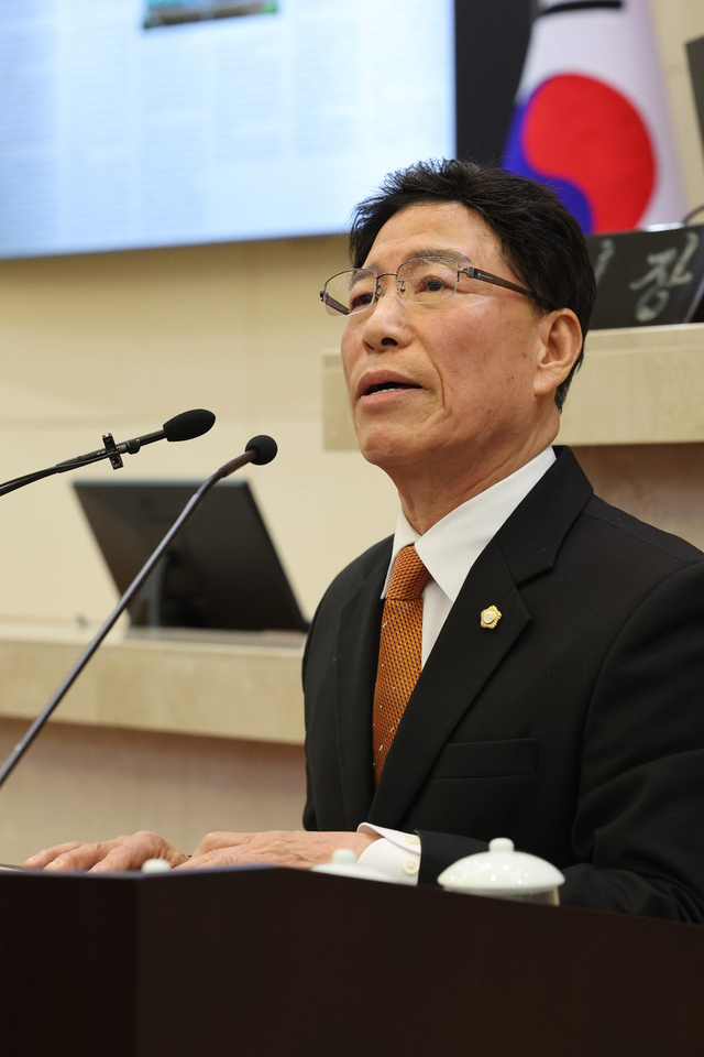 사진 : 김성조 시의원, 5분 자유발언하는 모습 /포항시의회 제공