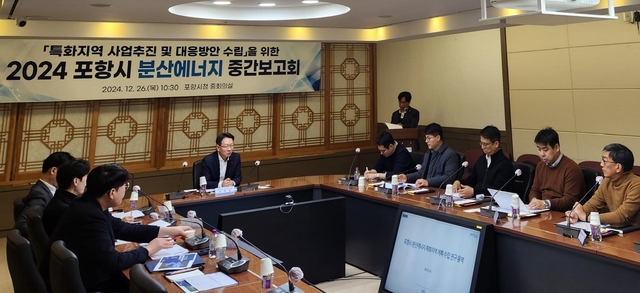 포항시는 지난 26일 포항시청 중회의실에서 분산에너지 특화지역 계획수립 연구용역 중간보고회를 개최했다. /포항시청 제공