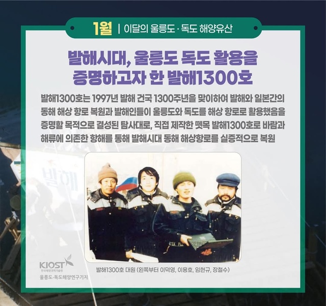 발해탐사대 대원들의 생전 모습. /울릉도독도해양연구기지