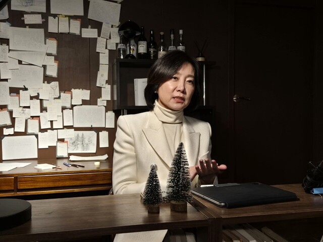  허은아 전 개혁신당 대표가 28일 대구 중구의 한 카페에서 기자들과 만나 대화를 나누고 있다. /장은희기자