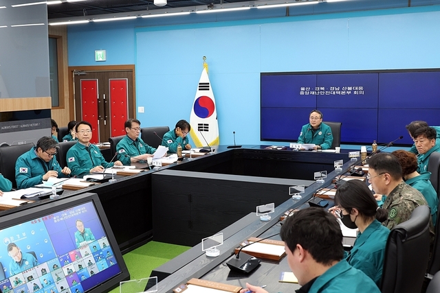 고기동 중앙재난안전대책본부장이 회의를 주재하고 있다./경북도 제공